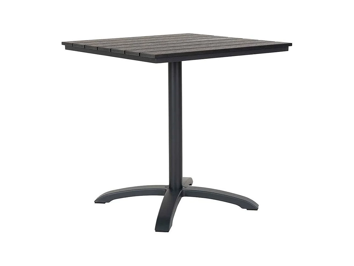 Balkon Tisch in Schwarz Aluminium und Kunststoff