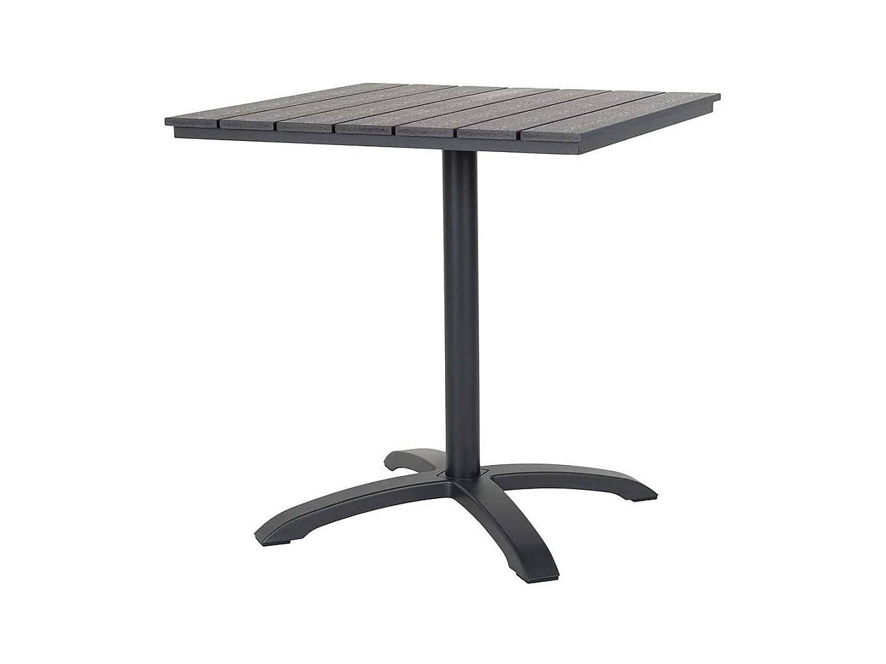 Balkon Tisch in Schwarz Aluminium und Kunststoff