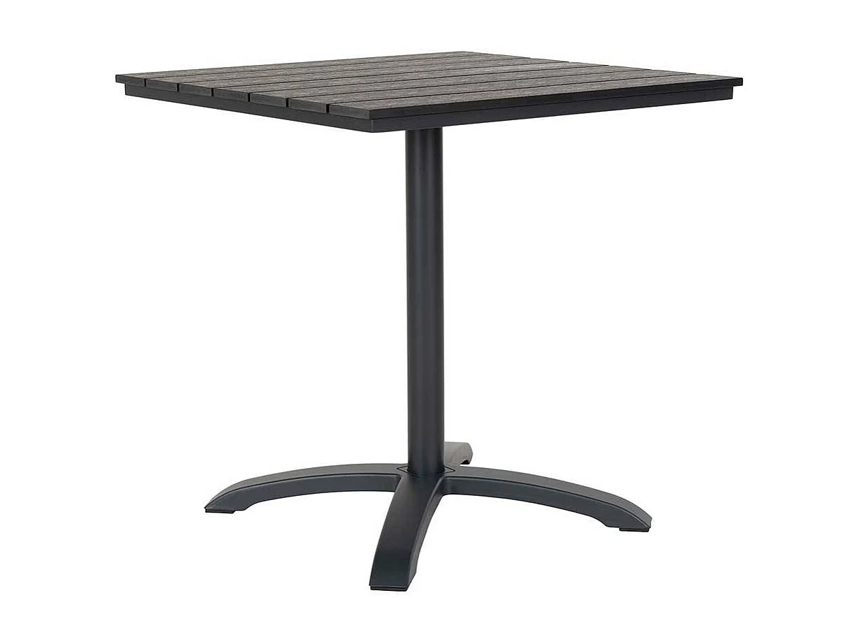 Balkon Tisch in Schwarz Aluminium und Kunststoff