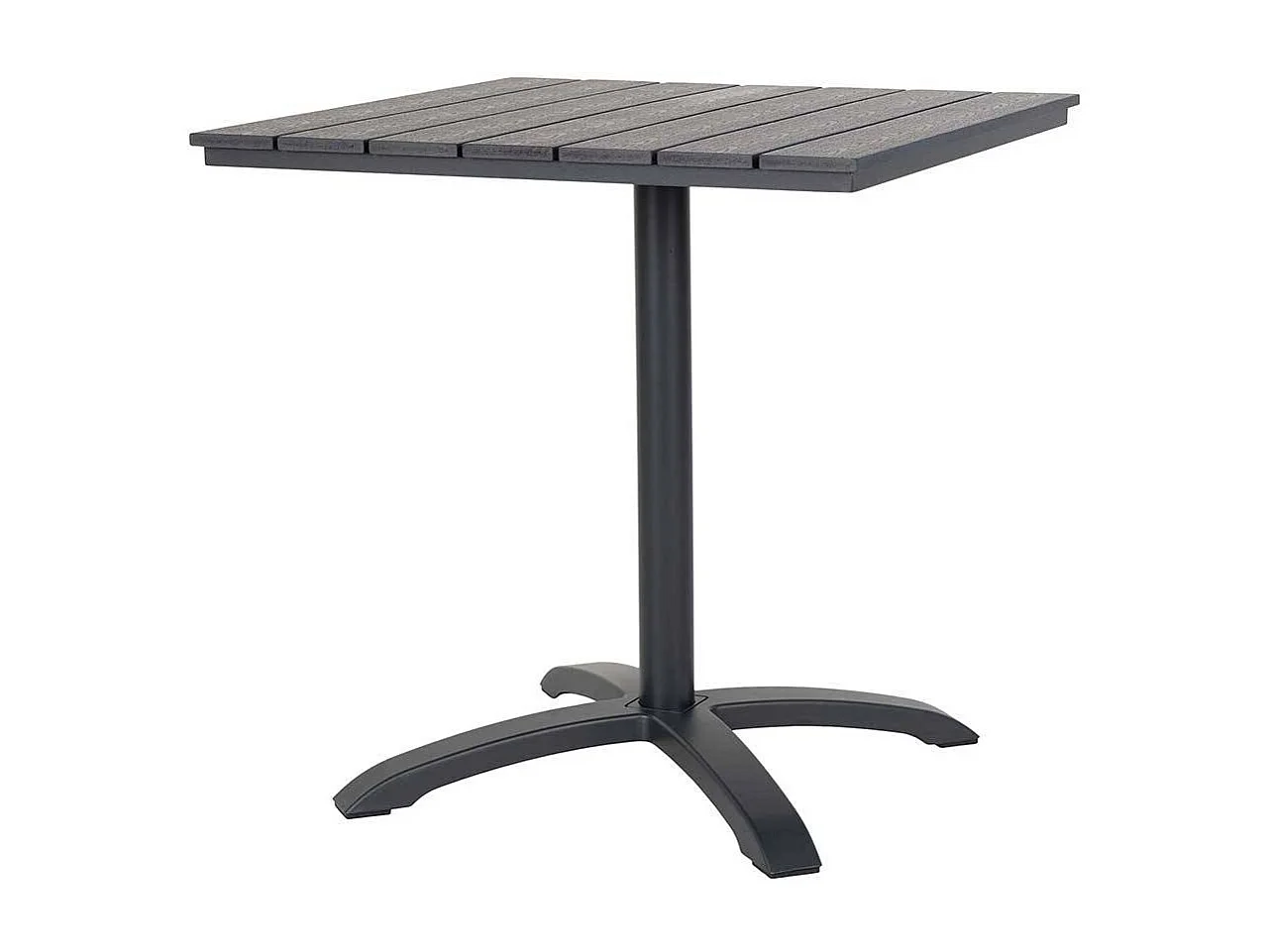 Balkon Tisch in Schwarz Aluminium und Kunststoff