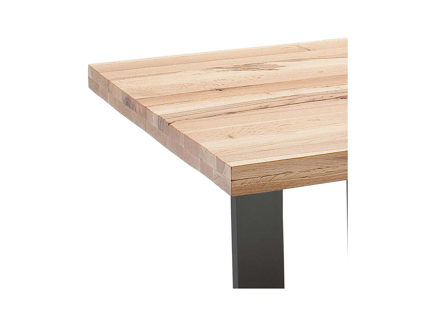 Esszimmertisch in Wildeichefarben Zerreiche Massivholz und Stahl in Anthrazit