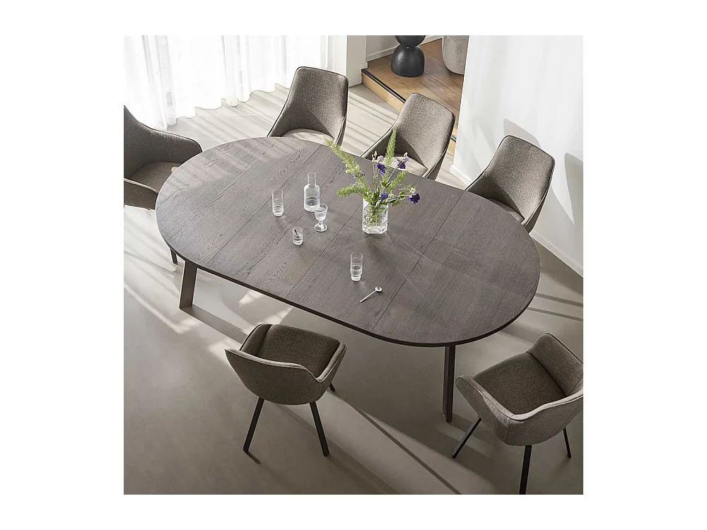 Küchen Tisch optional verlängerbar in Dunkelbraun geölt 75 cm hoch