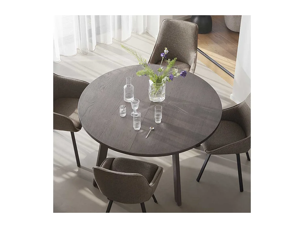 Küchen Tisch optional verlängerbar in Dunkelbraun geölt 75 cm hoch
