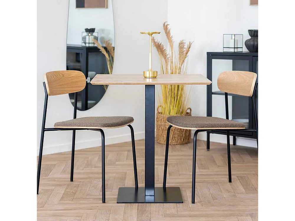 Esstisch Esszimmertisch in Eichefarben und Schwarz