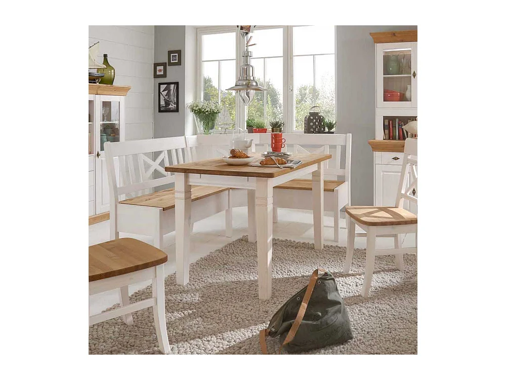 Massivholztisch im Landhausstil Weiß