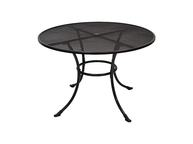 Runder Gartentisch aus Metall Grau