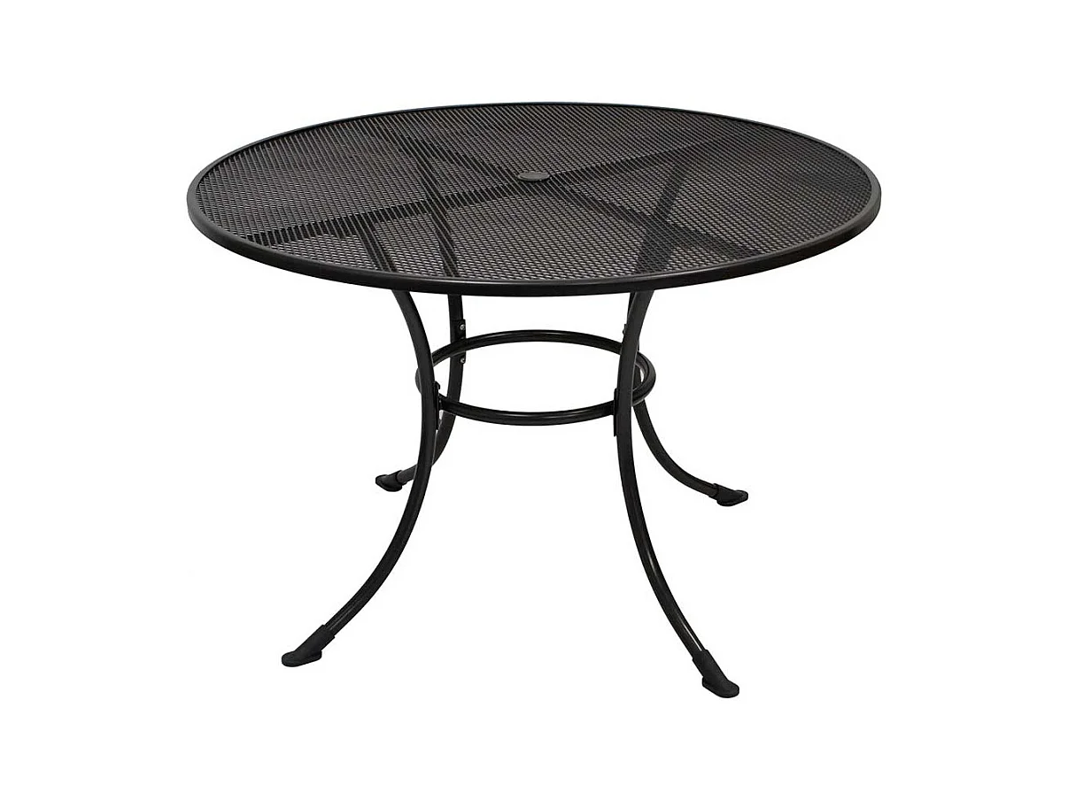 Runder Gartentisch aus Metall Grau