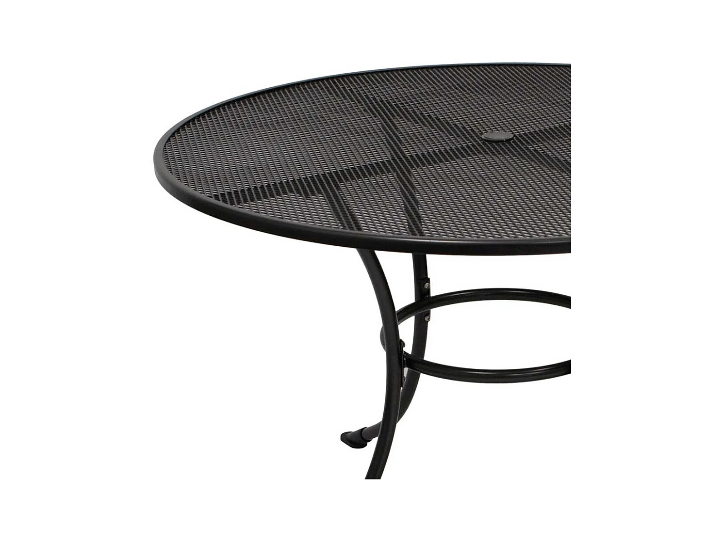 Runder Gartentisch aus Metall Grau