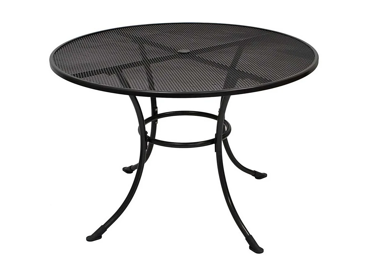 Runder Gartentisch aus Metall Grau