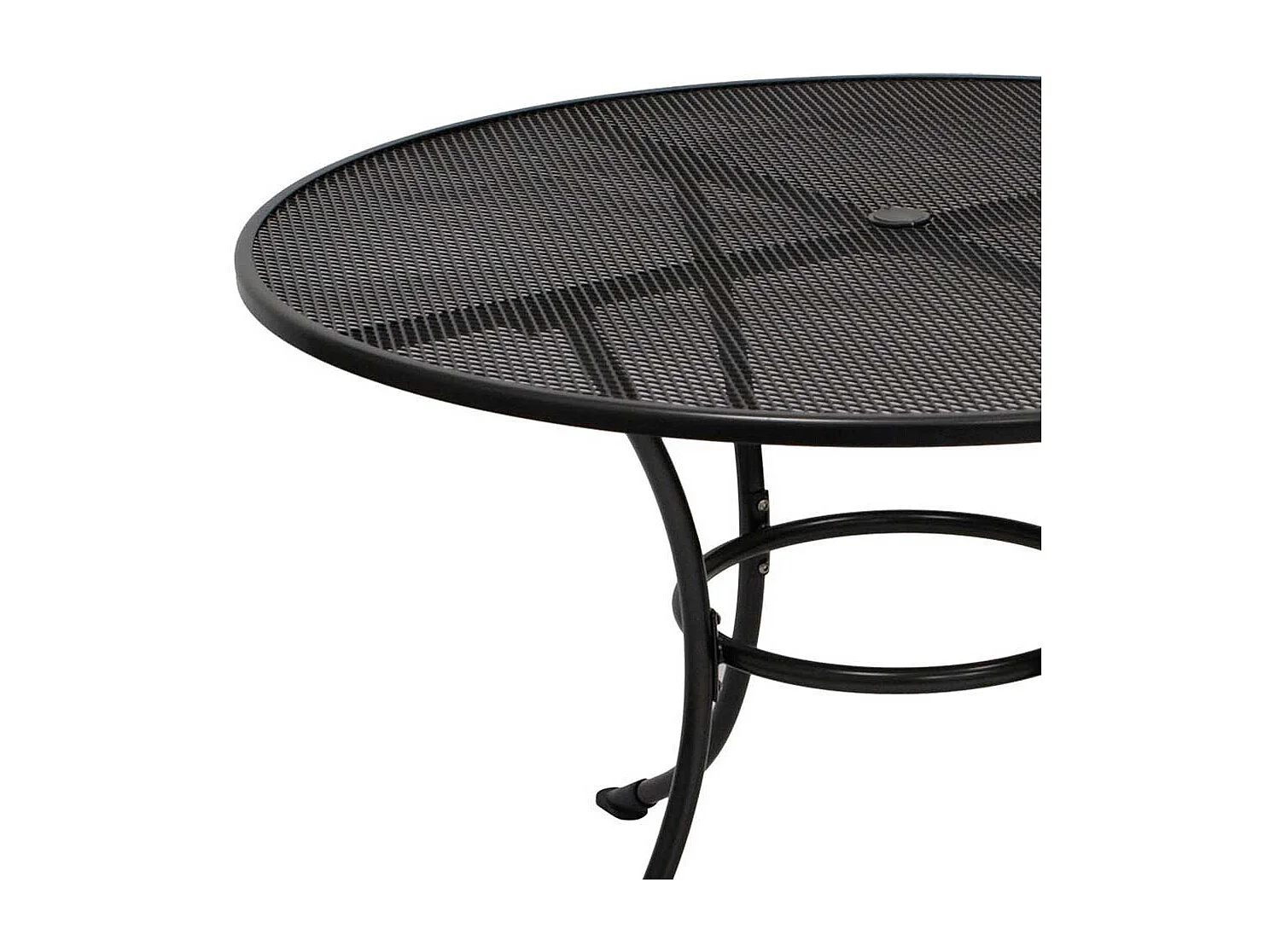 Runder Gartentisch aus Metall Grau