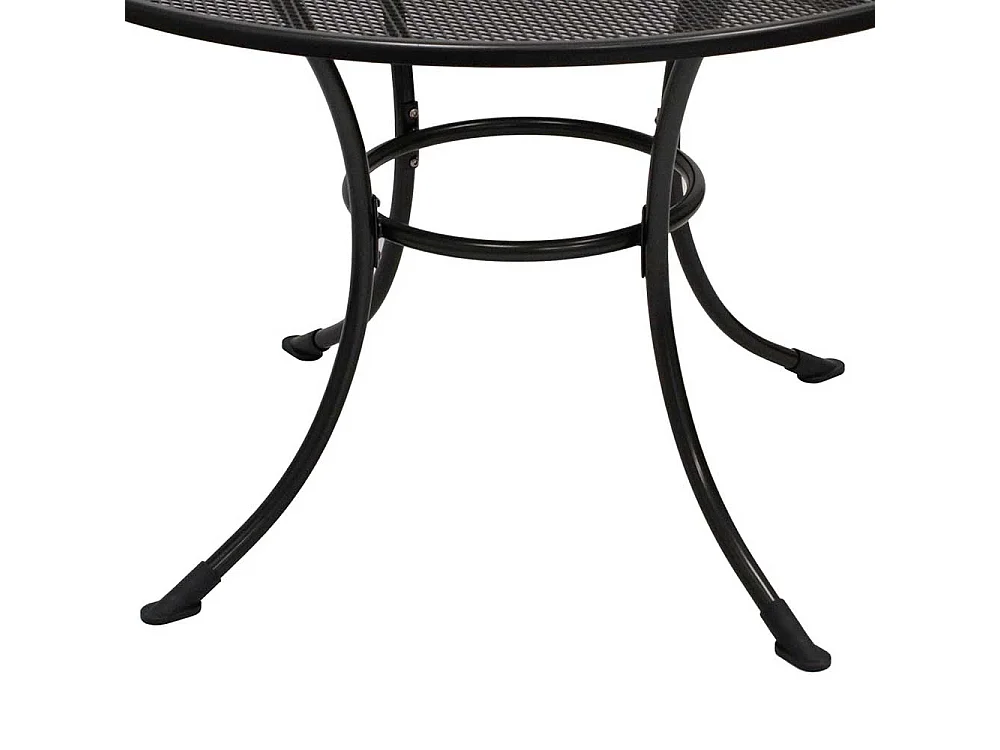 Runder Gartentisch aus Metall Grau