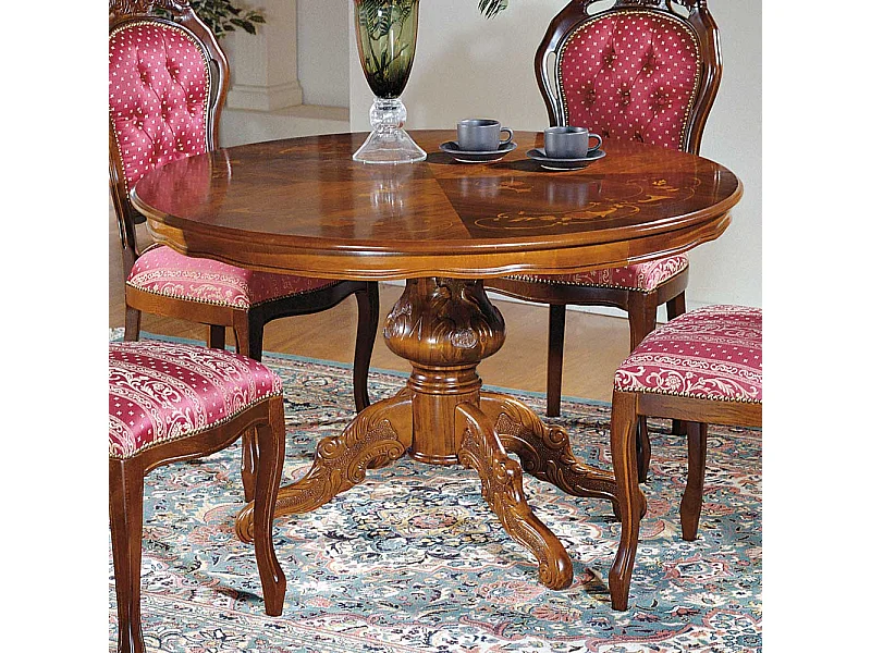 Runder Esstisch im Barock Design verlängerbar