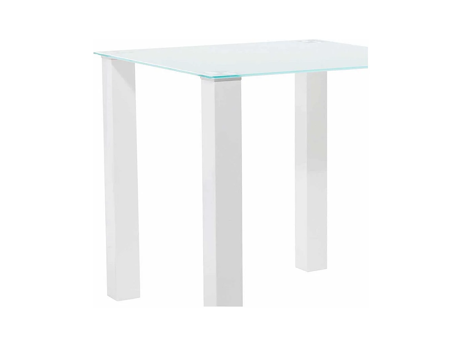 Esszimmertisch in Hochglanz Weiß Klarglasplatte