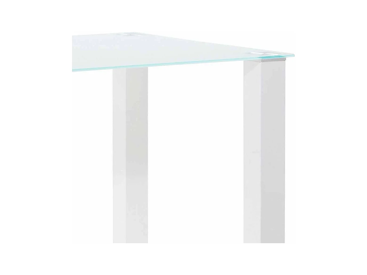 Esszimmertisch in Hochglanz Weiß Klarglasplatte