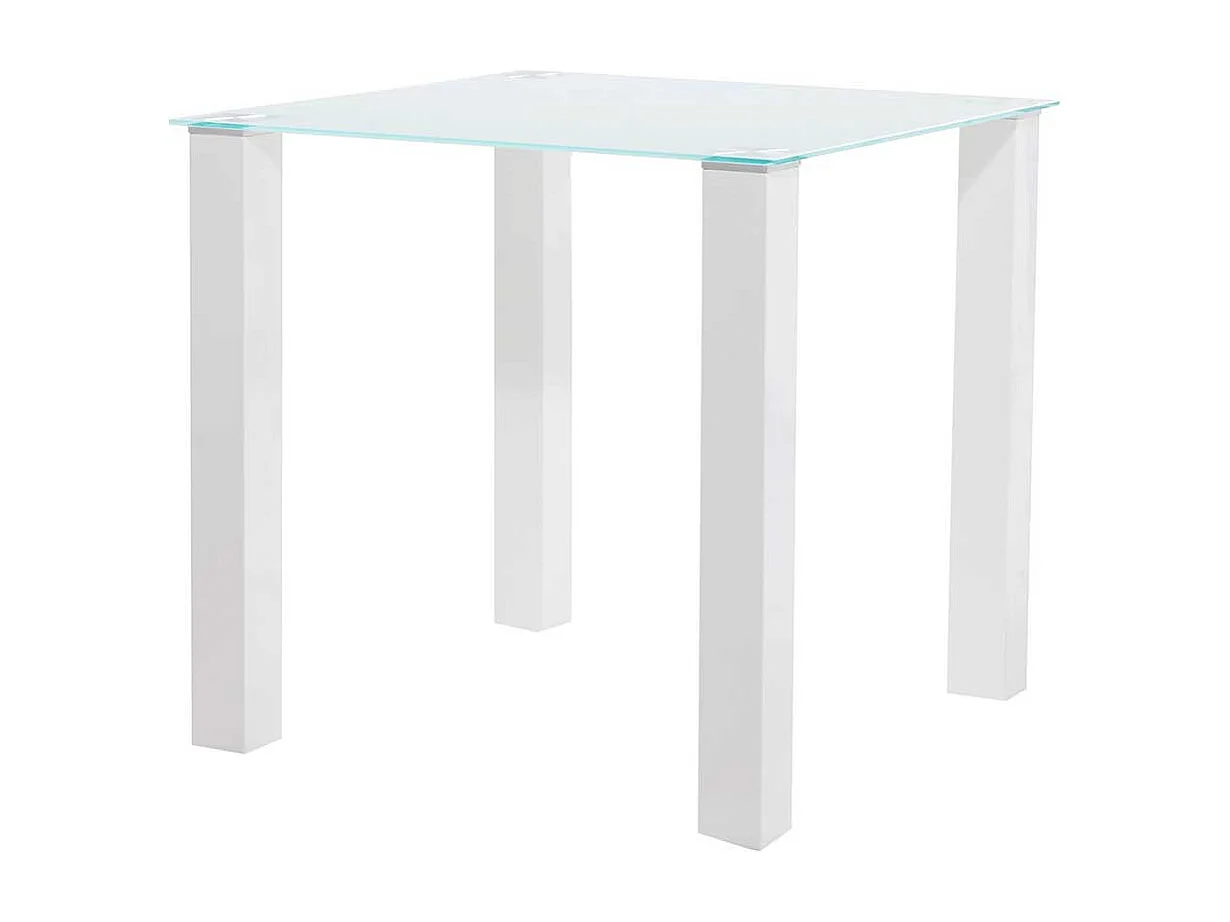 Esszimmertisch in Hochglanz Weiß Klarglasplatte