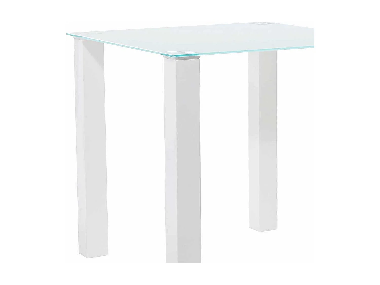 Esszimmertisch in Hochglanz Weiß Klarglasplatte