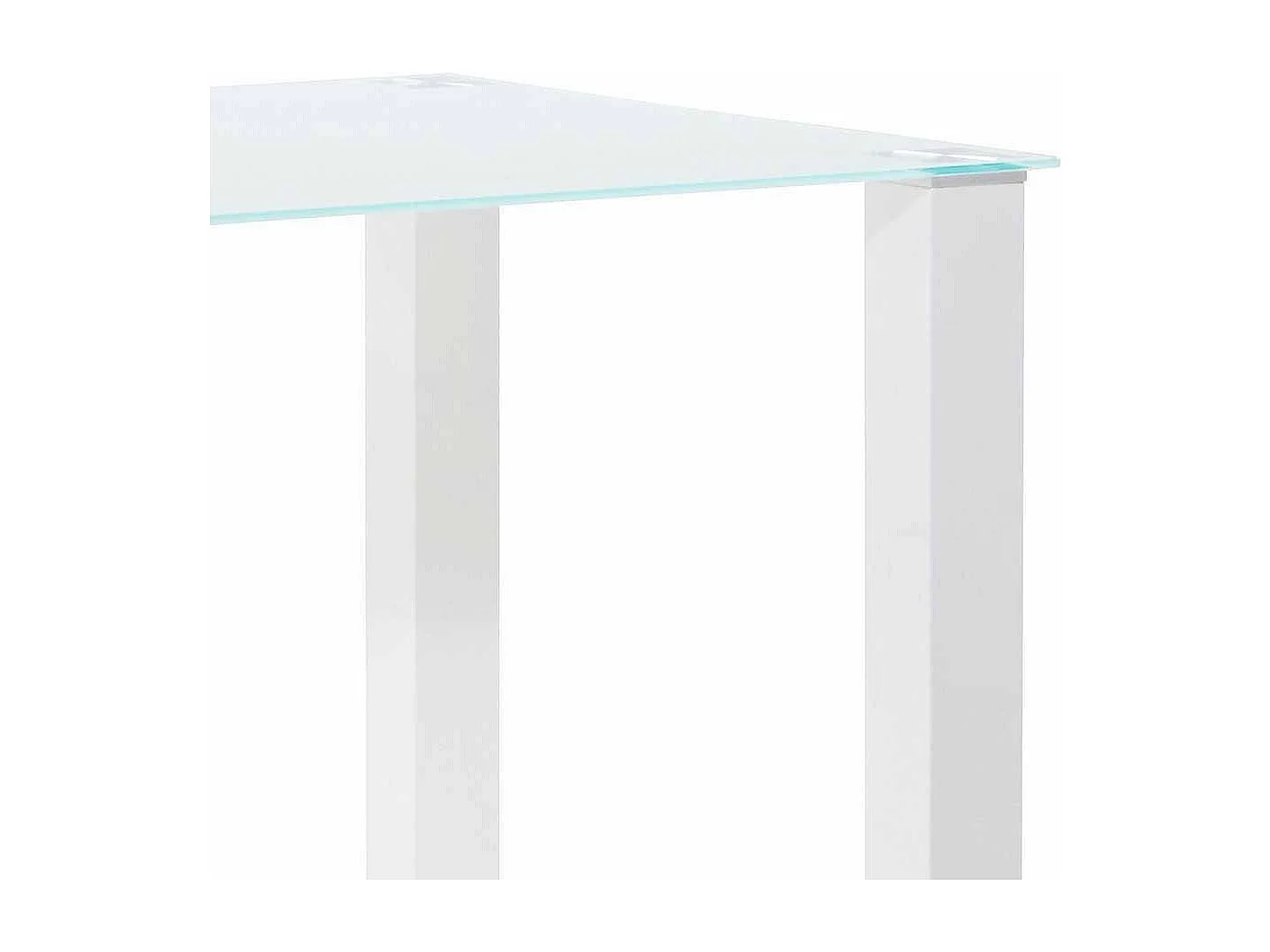 Esszimmertisch in Hochglanz Weiß Klarglasplatte