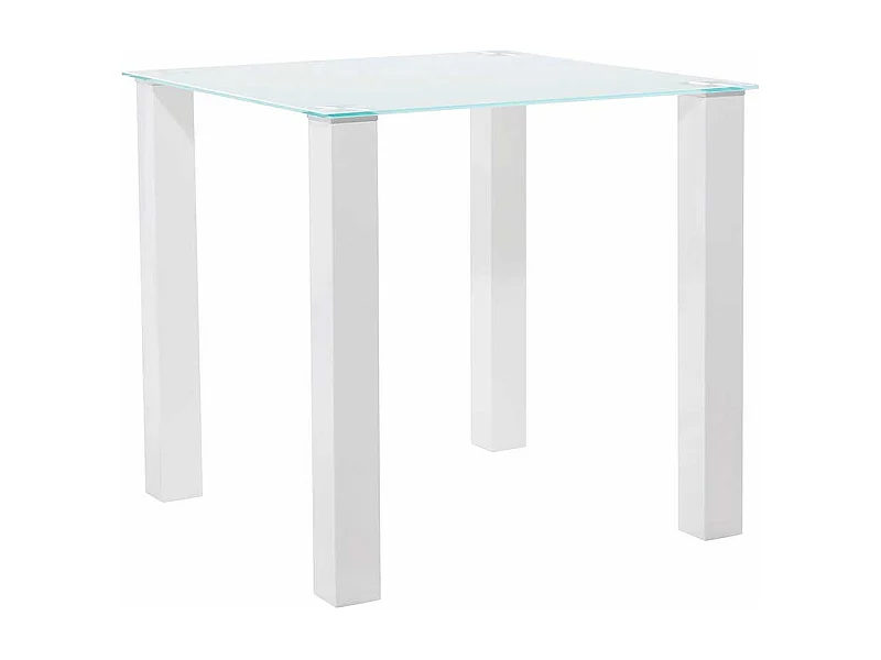 Esszimmertisch in Hochglanz Weiß Klarglasplatte