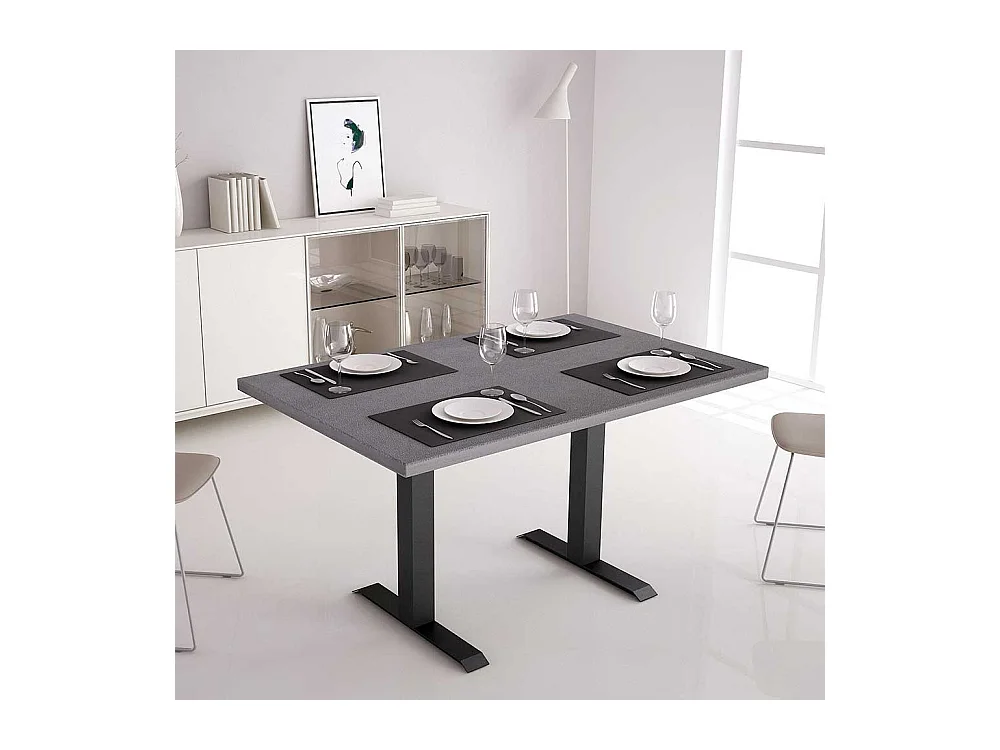Höhenverstellbarer Multifunktionstisch in Beton Grau und Schwarz