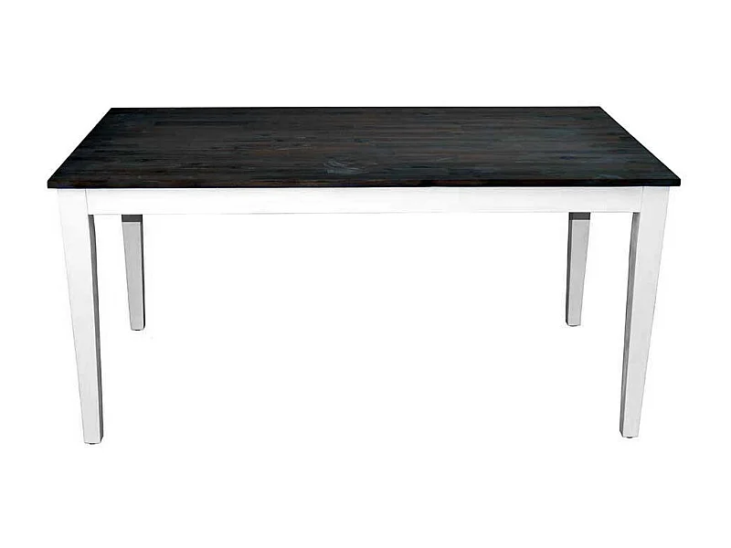 Massivholztisch in Weiß und Braun Akazie