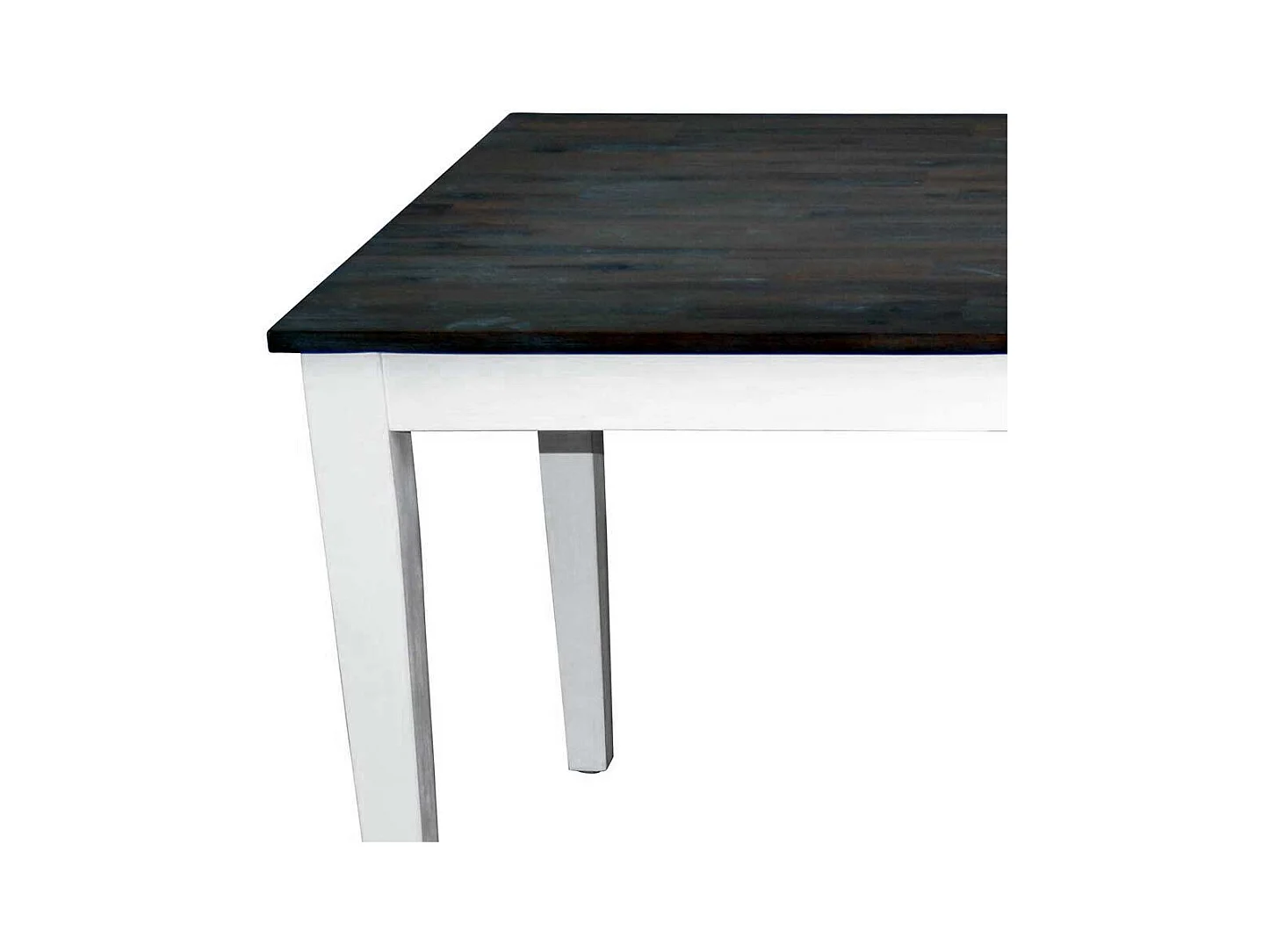 Massivholztisch in Weiß und Braun Akazie