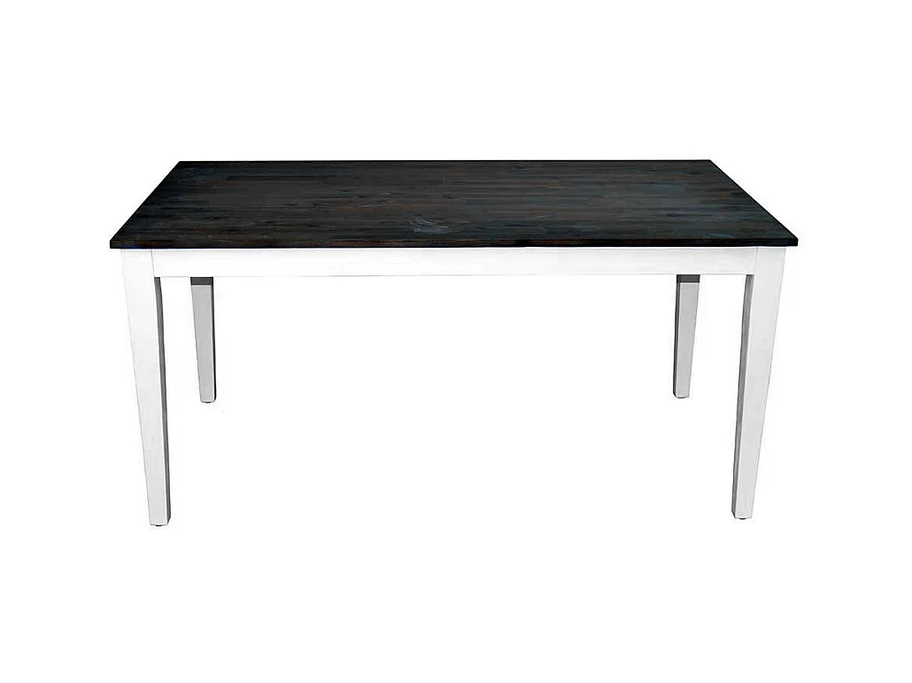 Massivholztisch in Weiß und Braun Akazie