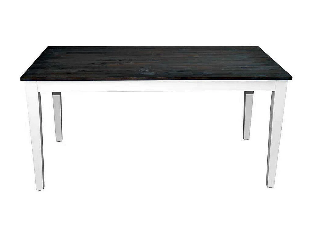 Massivholztisch in Weiß und Braun Akazie