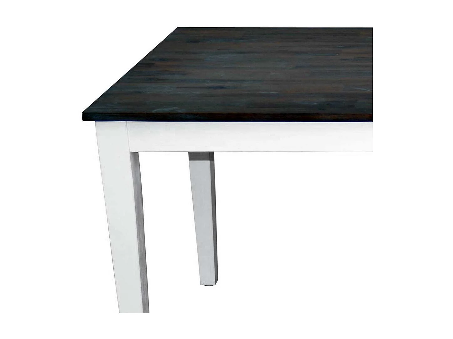 Massivholztisch in Weiß und Braun Akazie