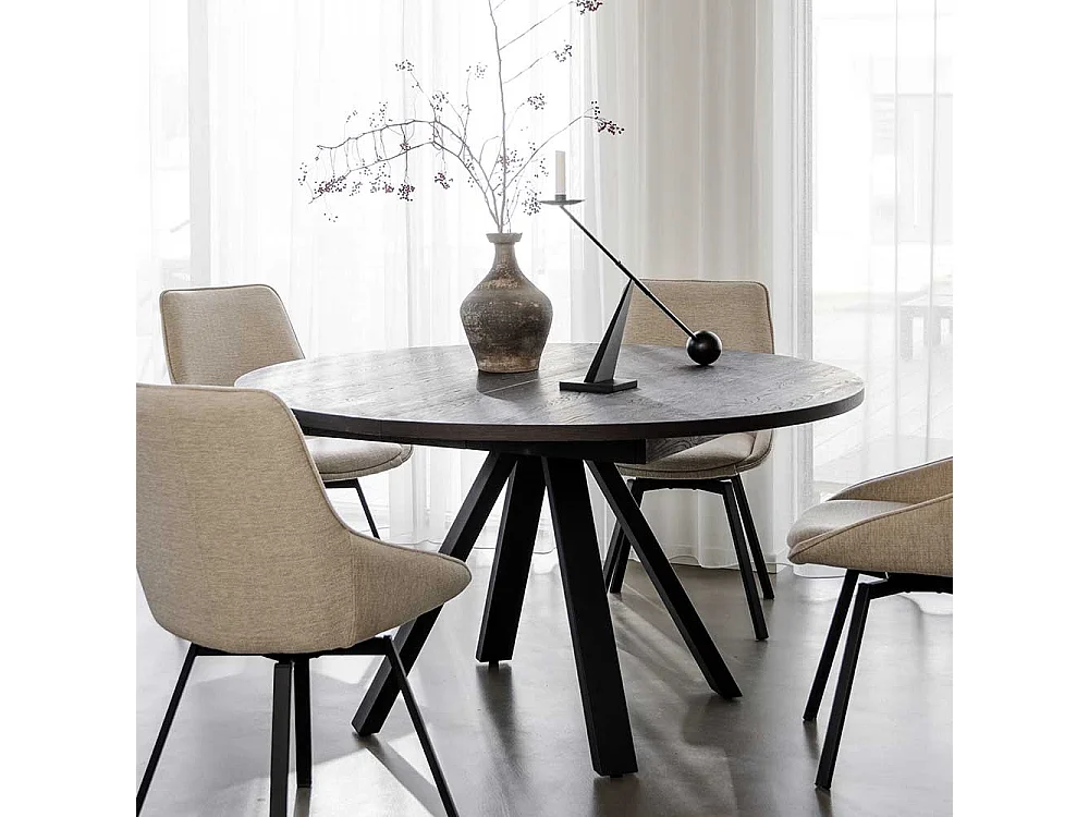 Moderner Esszimmer Tisch in Eiche Dunkelbraun Vierfußgestell