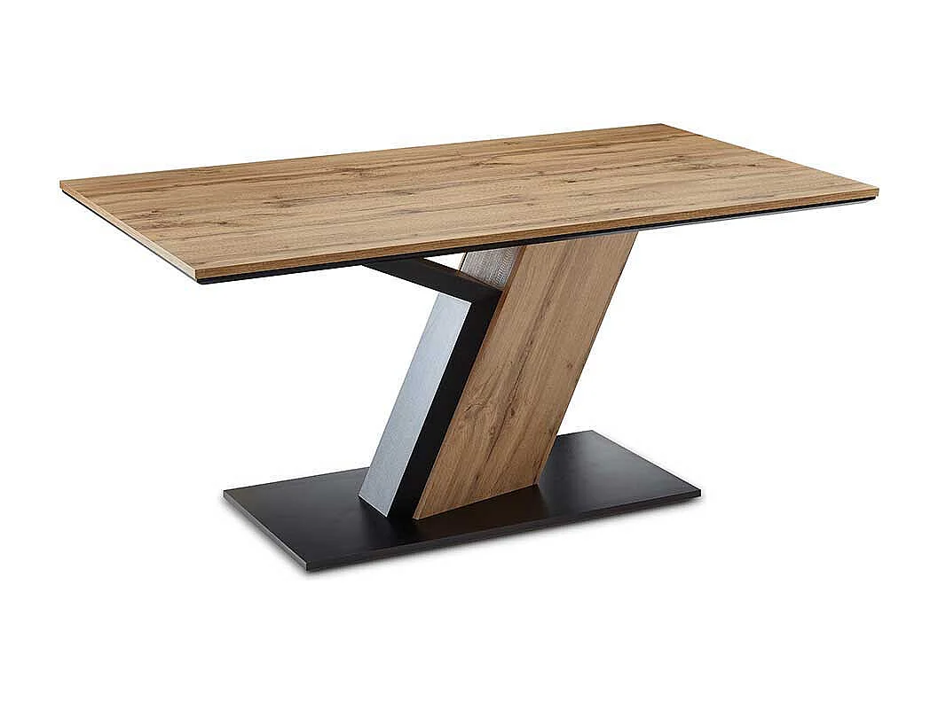 Säulen Esstisch in Wildeichefarben Schwarz