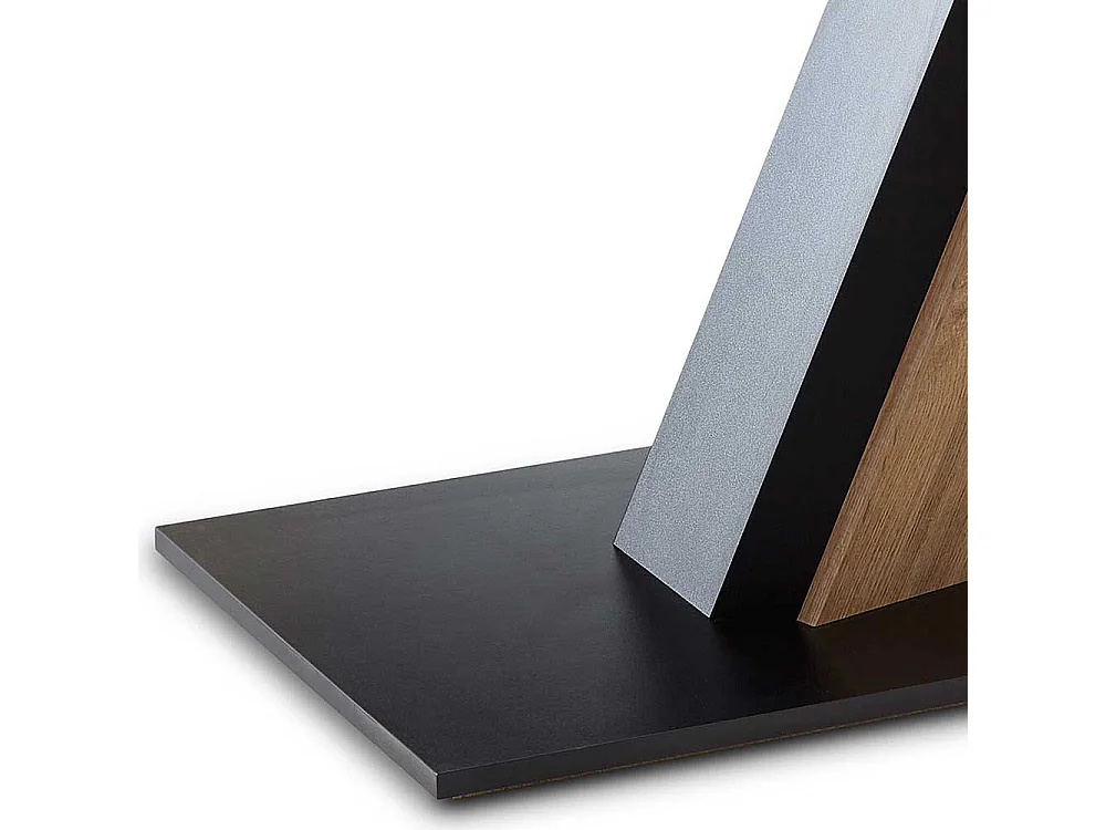 Säulen Esstisch in Wildeichefarben Schwarz