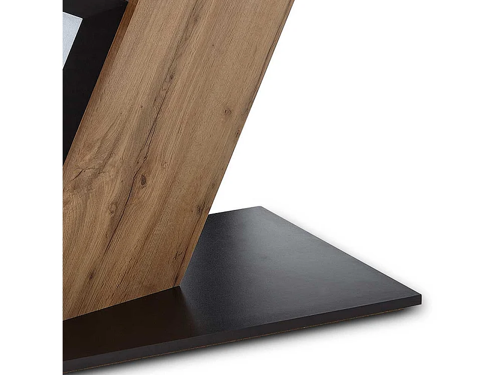 Säulen Esstisch in Wildeichefarben Schwarz