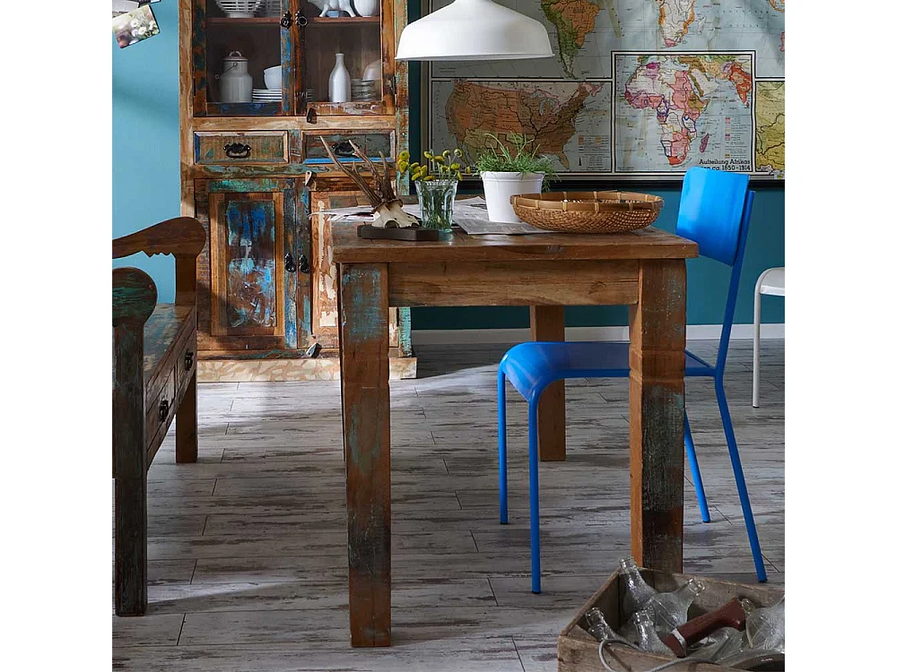 Esszimmertisch aus Massivholz Shabby Chic