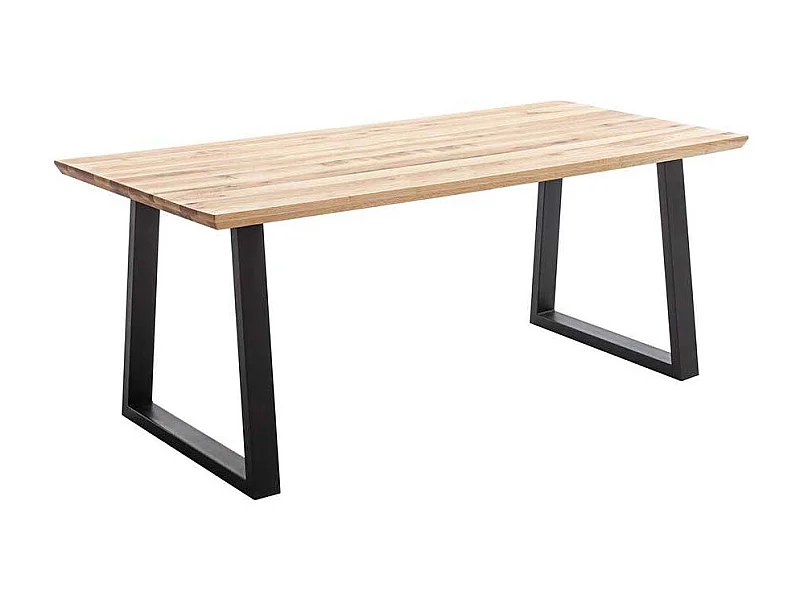 Esstisch Holztisch aus Metall und Zerreiche Massivholz