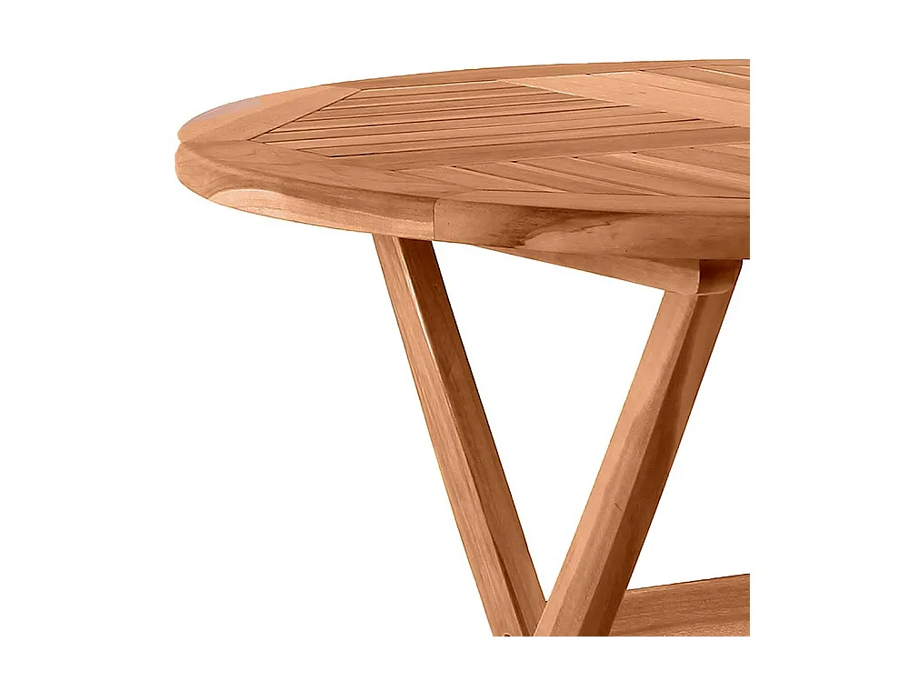 Rundtisch für Garten Teak Massivholz