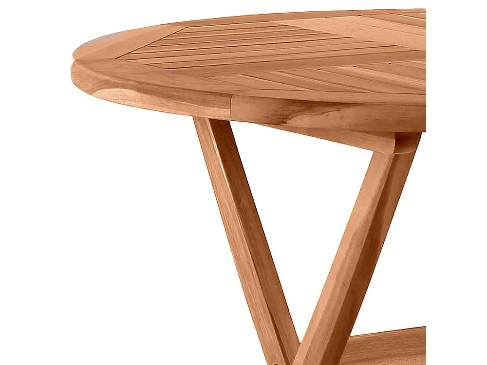 Rundtisch für Garten Teak Massivholz