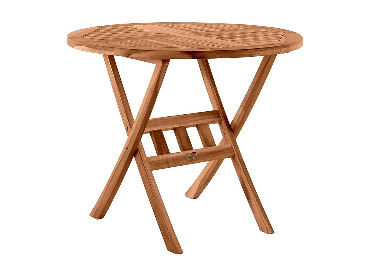 Rundtisch für Garten Teak Massivholz