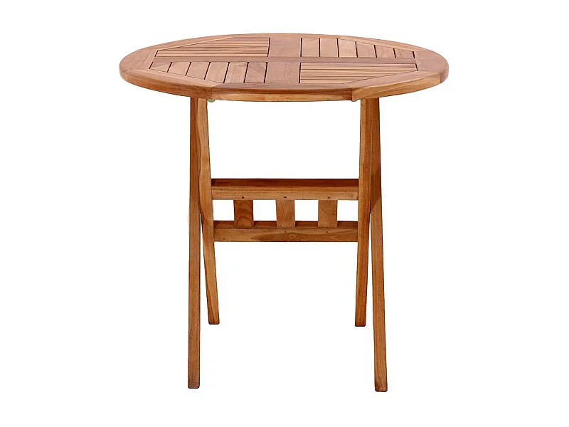 Rundtisch für Garten Teak Massivholz