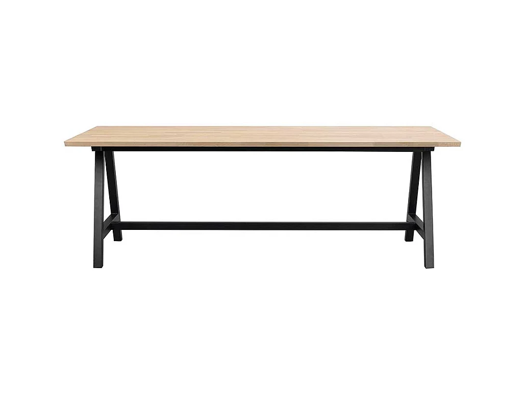 Esszimmer Tisch aus Eiche Massivholz White Wash Metall