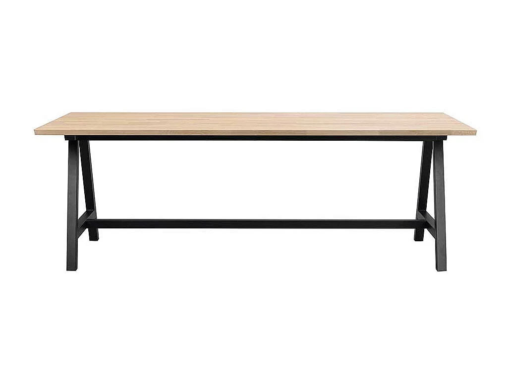 Esszimmer Tisch aus Eiche Massivholz White Wash Metall