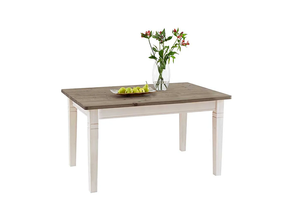 Esszimmertisch in Weiß Grau Landhaus