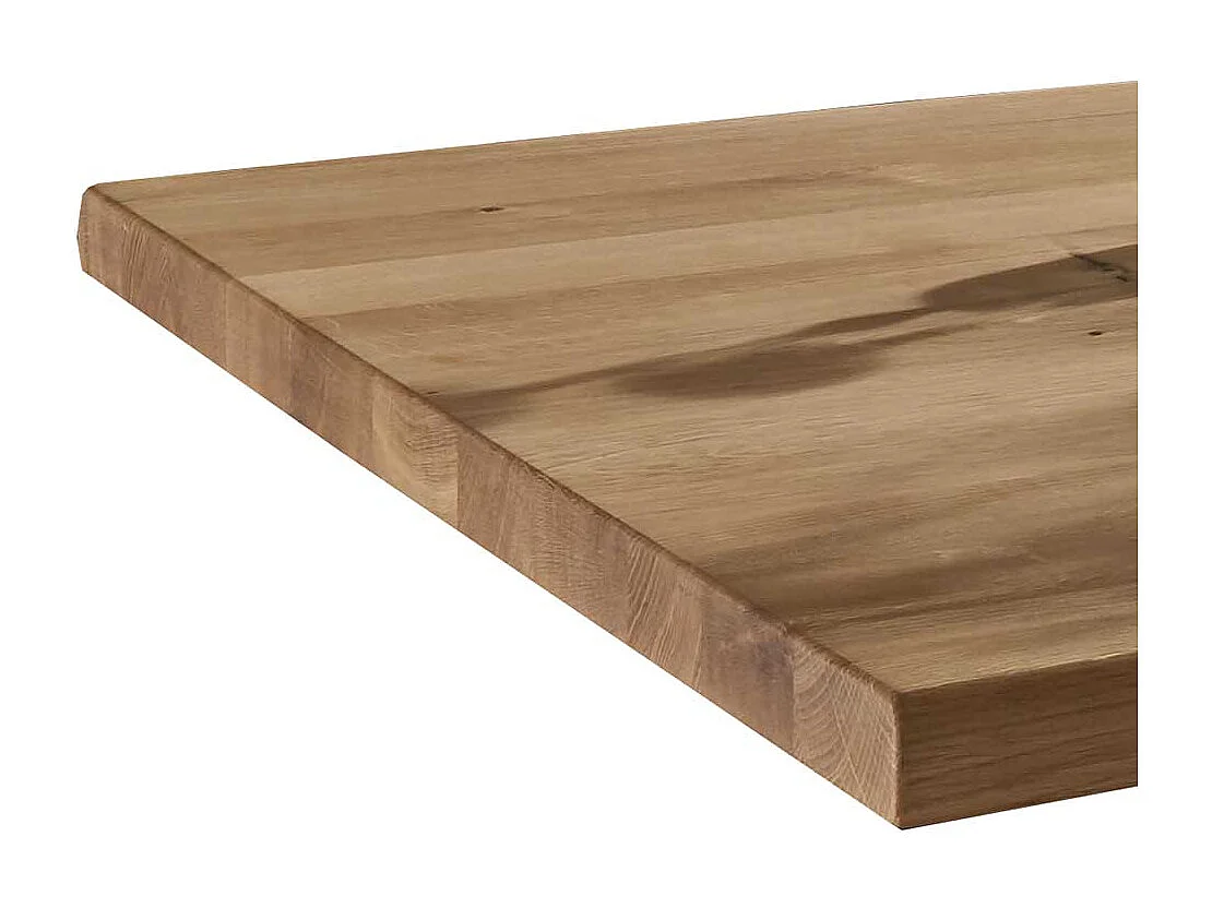 Esstisch aus Wildeiche Massivholz und Stahl Spider Gestell