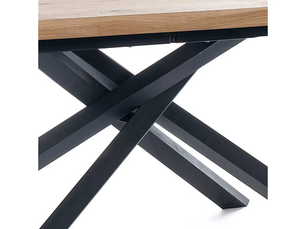 Esstisch mit Eiche furniert Mikado Fußgestell