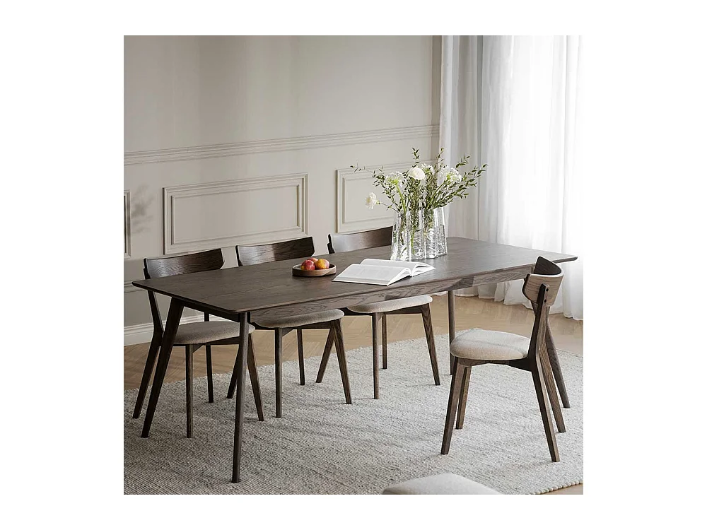 Esszimmertisch optional verlängerbar in Eiche dunkel 75 cm hoch