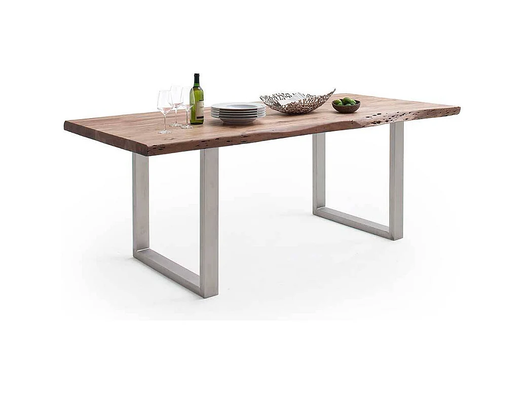 Esstisch Baumkantentisch aus Akazie Massivholz mit natürlicher Baumkante