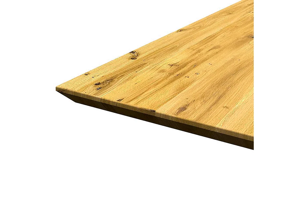 Eiche massiv Esstisch modern in modernem Design X Gestell aus Metall