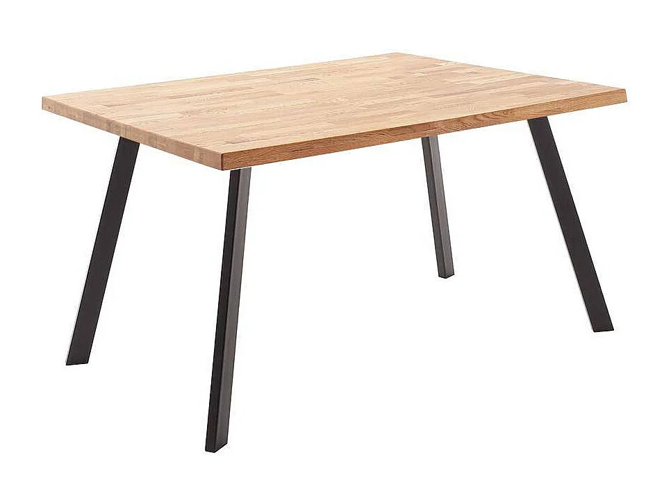 Esszimmertisch Küchentisch aus Zerreiche Massivholz und Metall