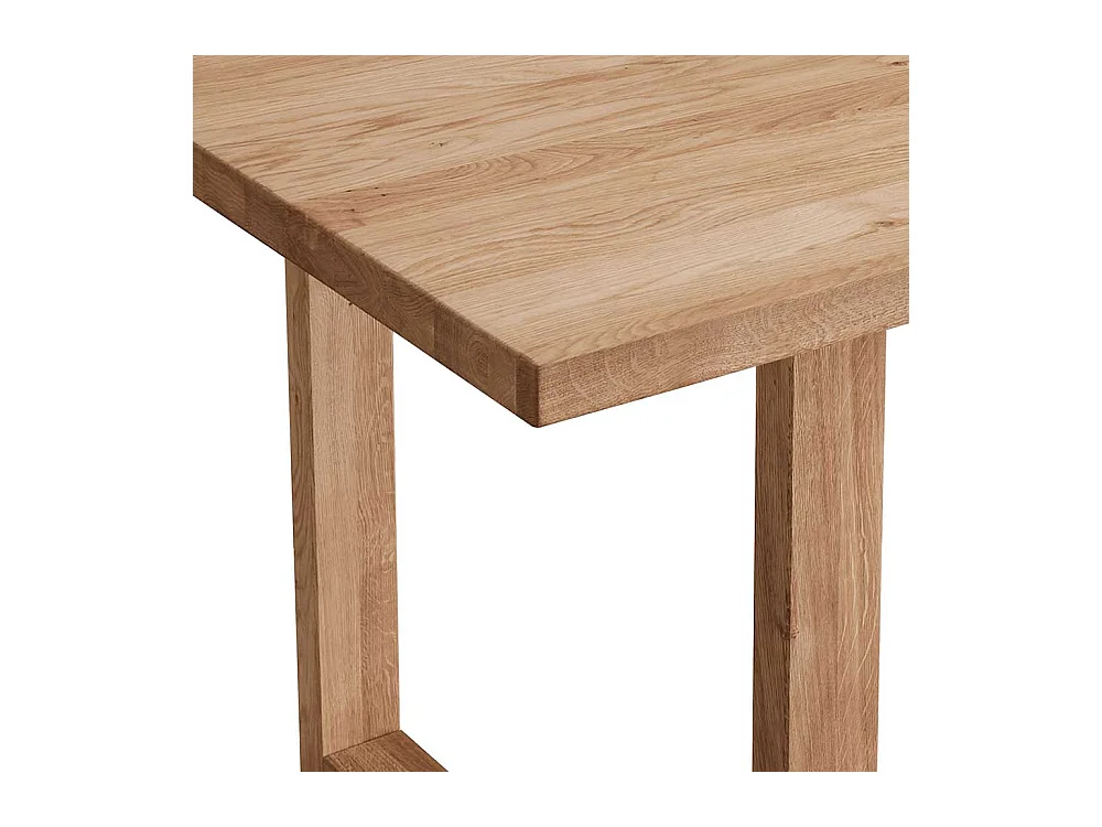 Massivholztisch aus Wildeiche geölt Bügelgestell