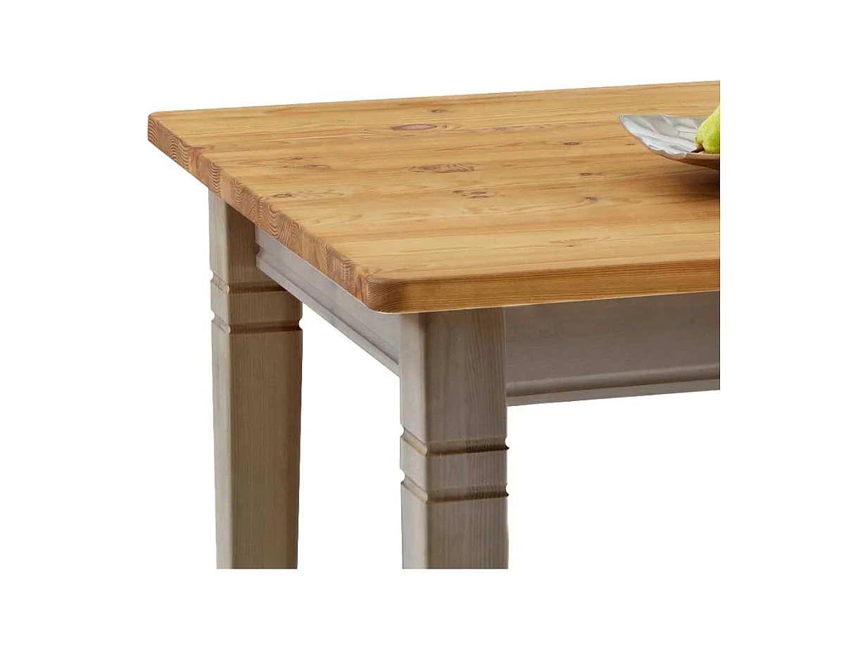 Landhaustisch in Grau Kiefer massiv