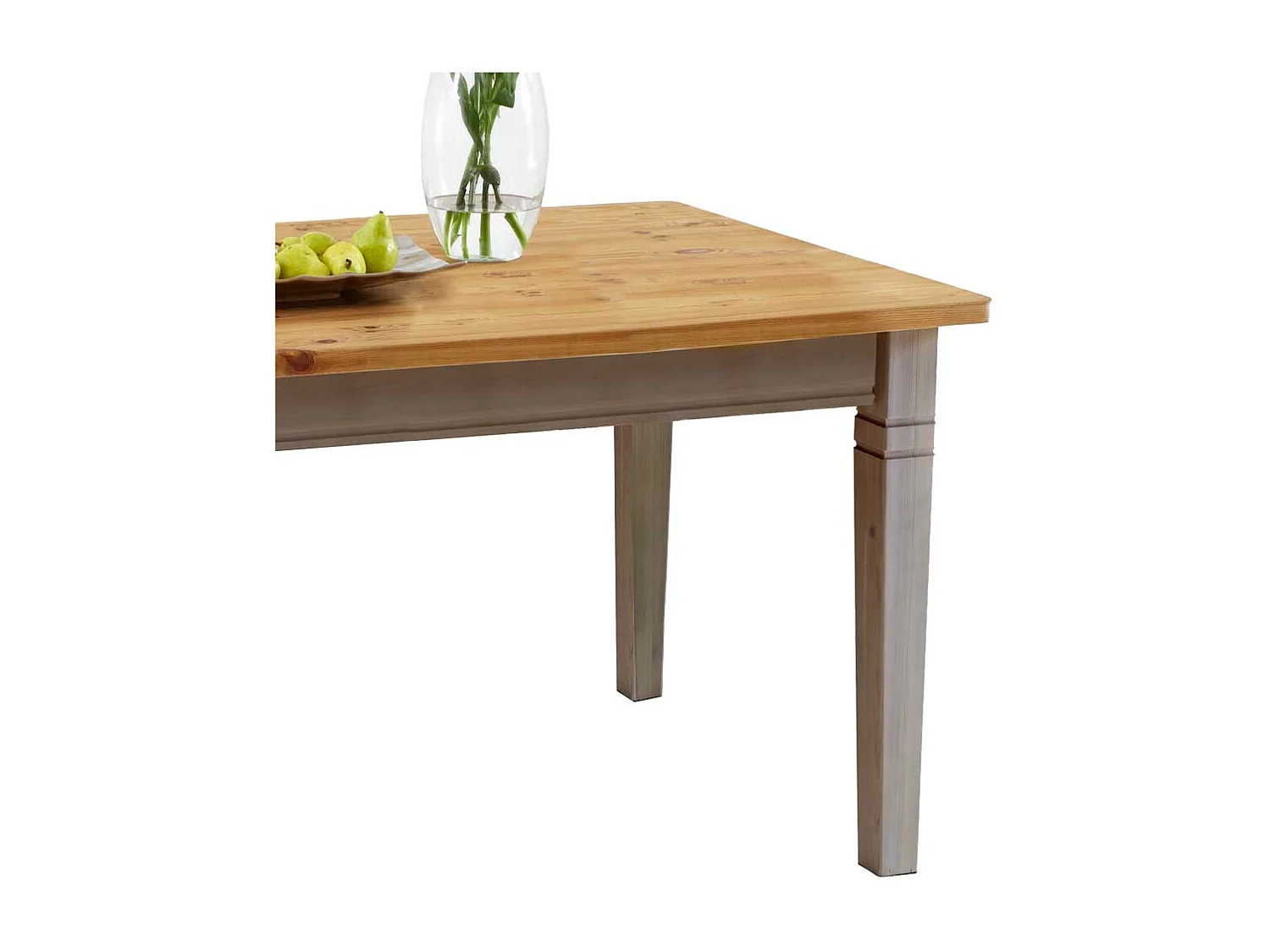 Landhaustisch in Grau Kiefer massiv